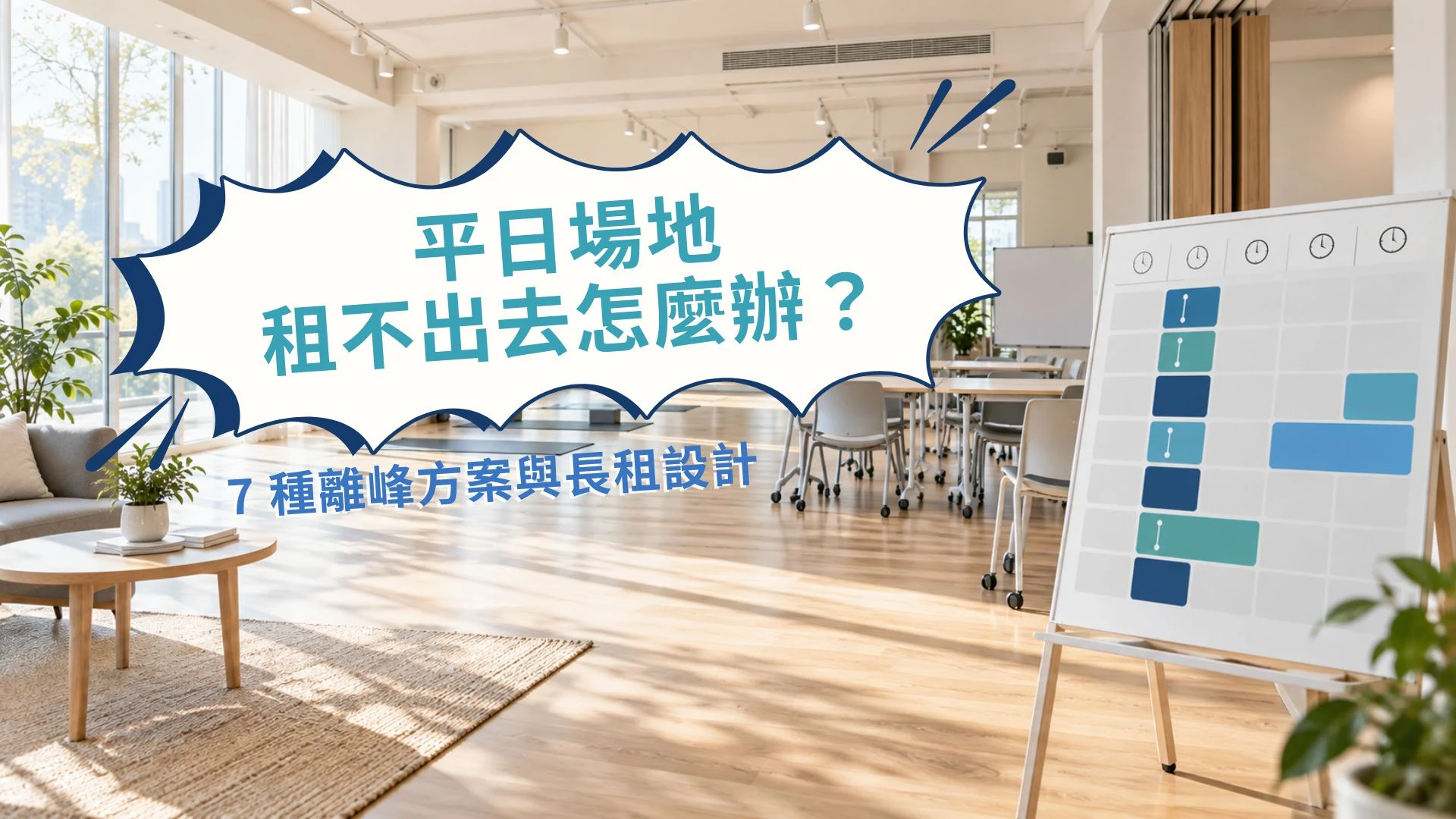 平日場地租借的離峰優惠、固定週租與長租方案設計